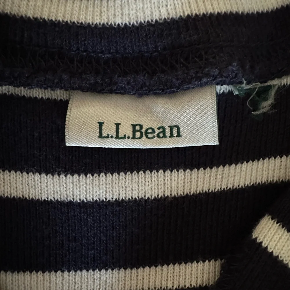 L.L. Bean Navy and White Striped Long Sleeve Top - Picture 4 of 7